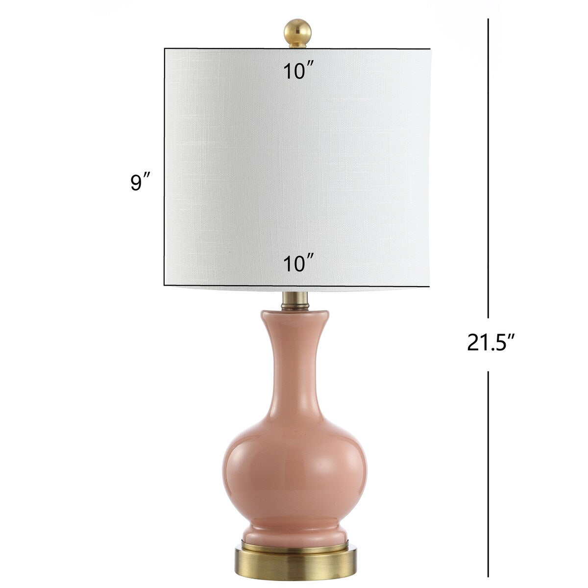 Vermont 22 Glas/Metall LED-Tischleuchte, Weiß (2er-Set) von JONATHAN Y