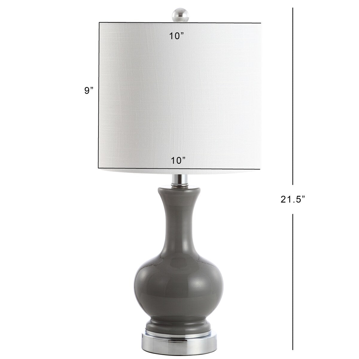 Vermont 22 Glas/Metall LED-Tischleuchte, Weiß (2er-Set) von JONATHAN Y