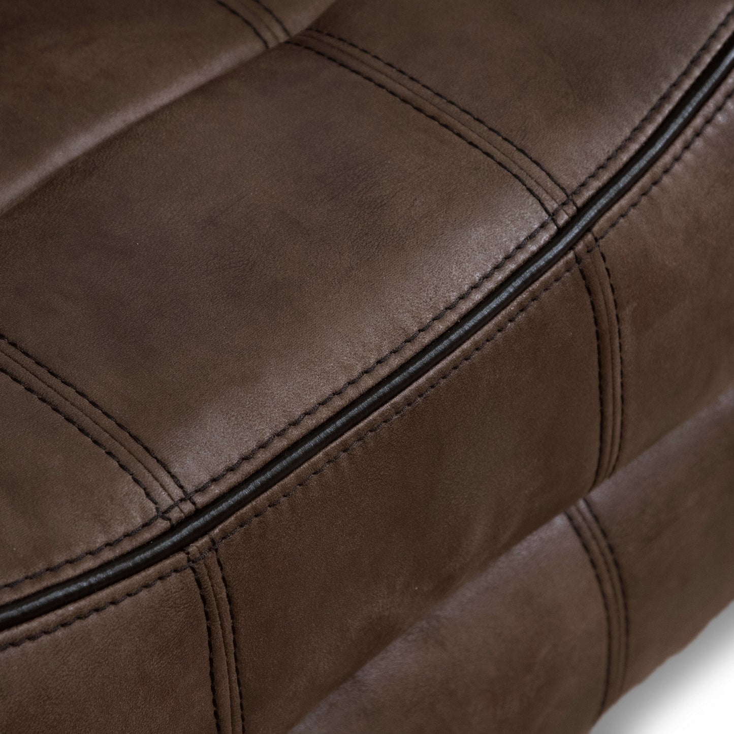 Verne Brown Manual Microsuede Reclining Sofa with Flip Down Cup Holders