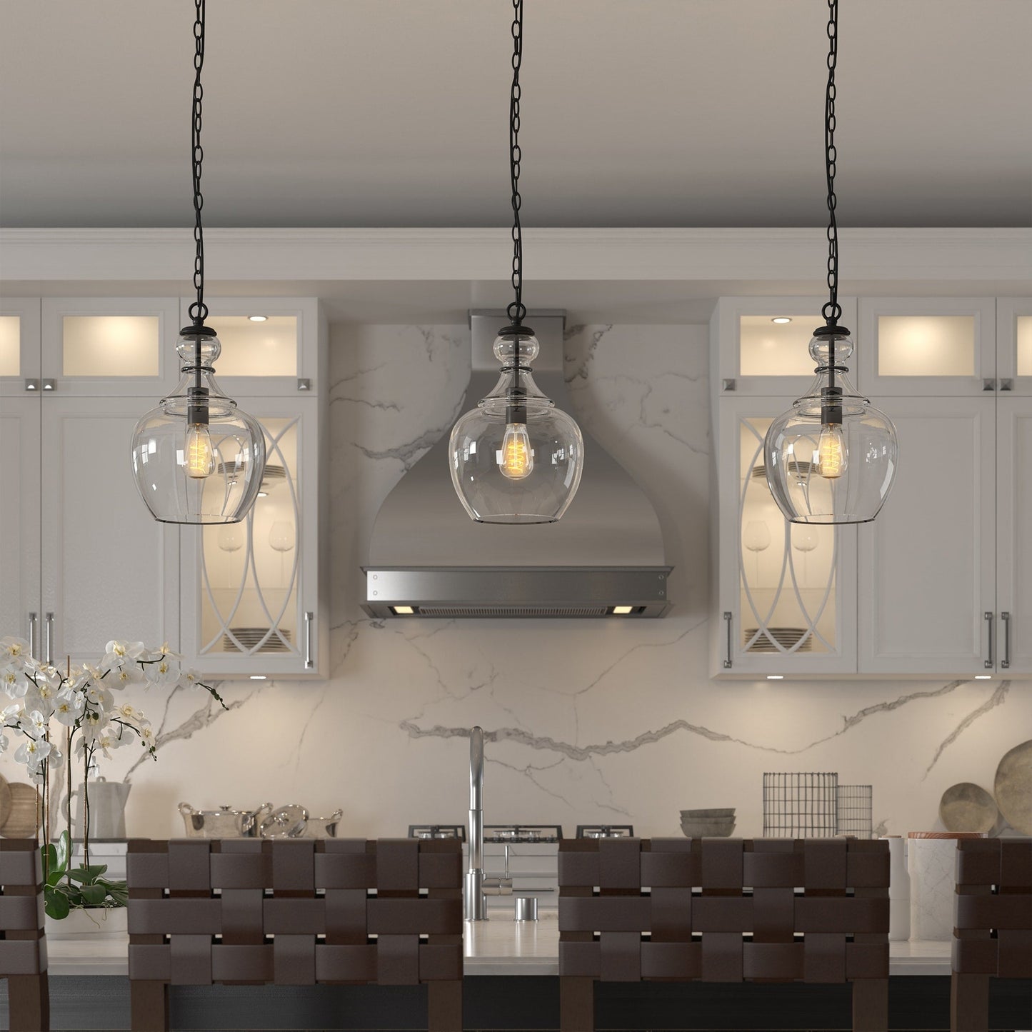 Verona 11 Wide Pendelleuchte mit Glasschirm - 11 Wide