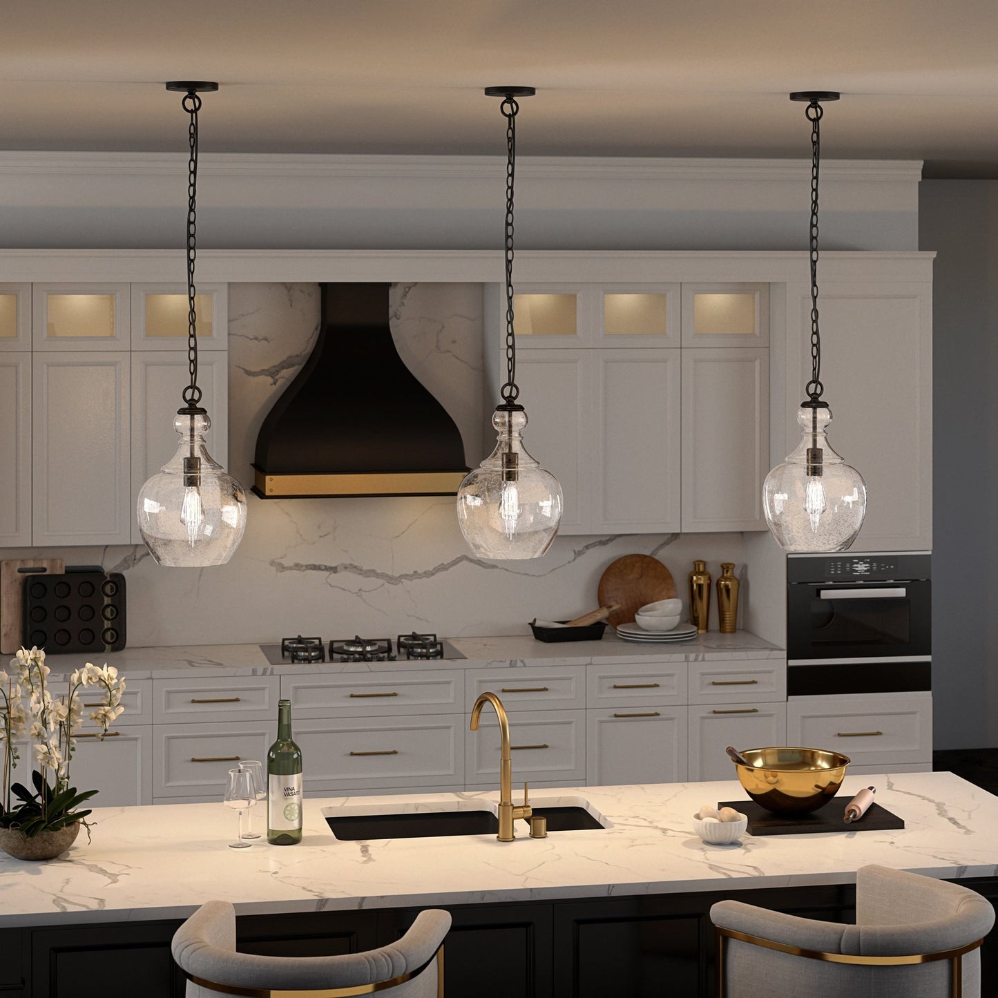 Verona 11 Wide Pendelleuchte mit Glasschirm - 11 Wide
