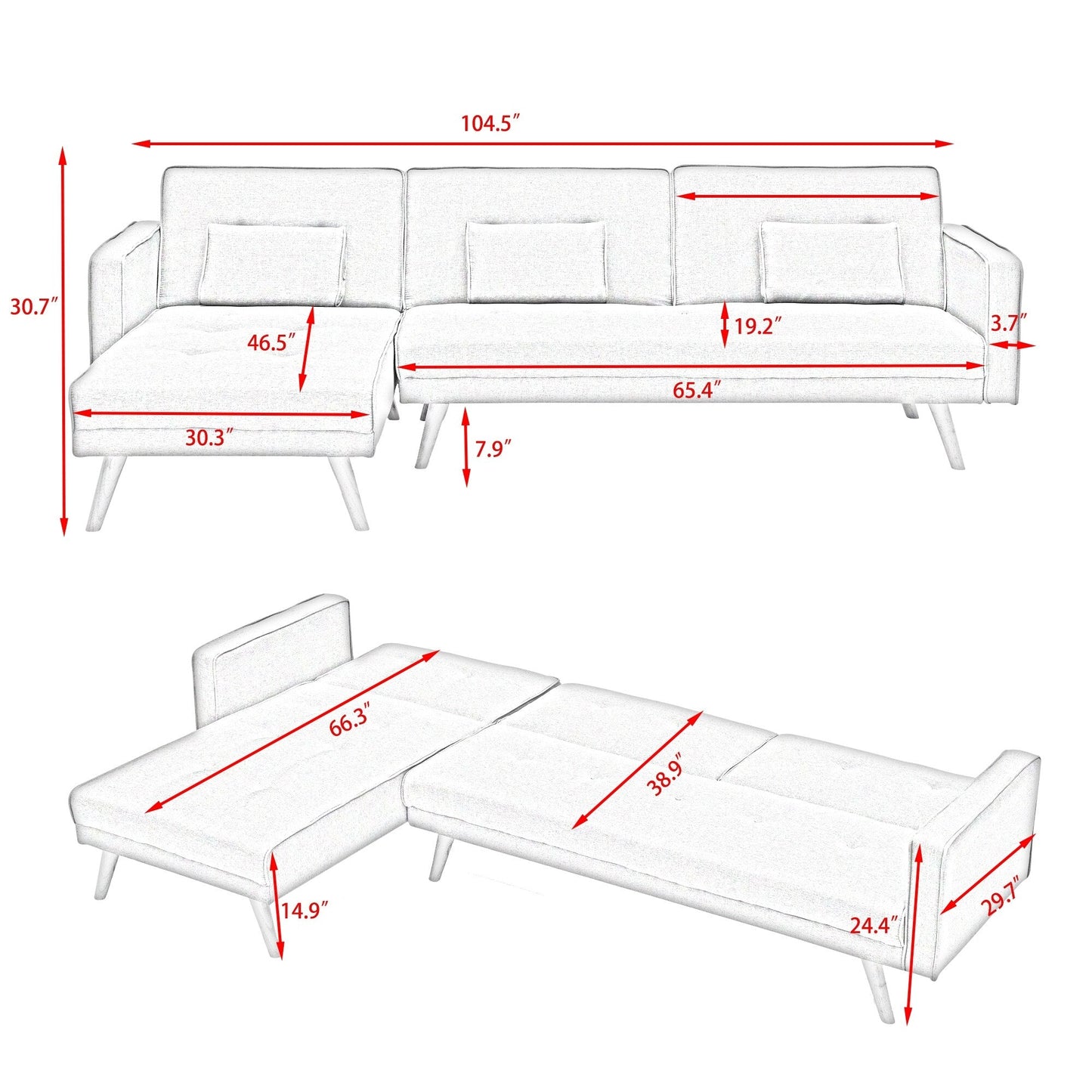 Versatile Folding Sofa Bed for Living Room - Comfortable Multi-Functional Couch for Small Spaces