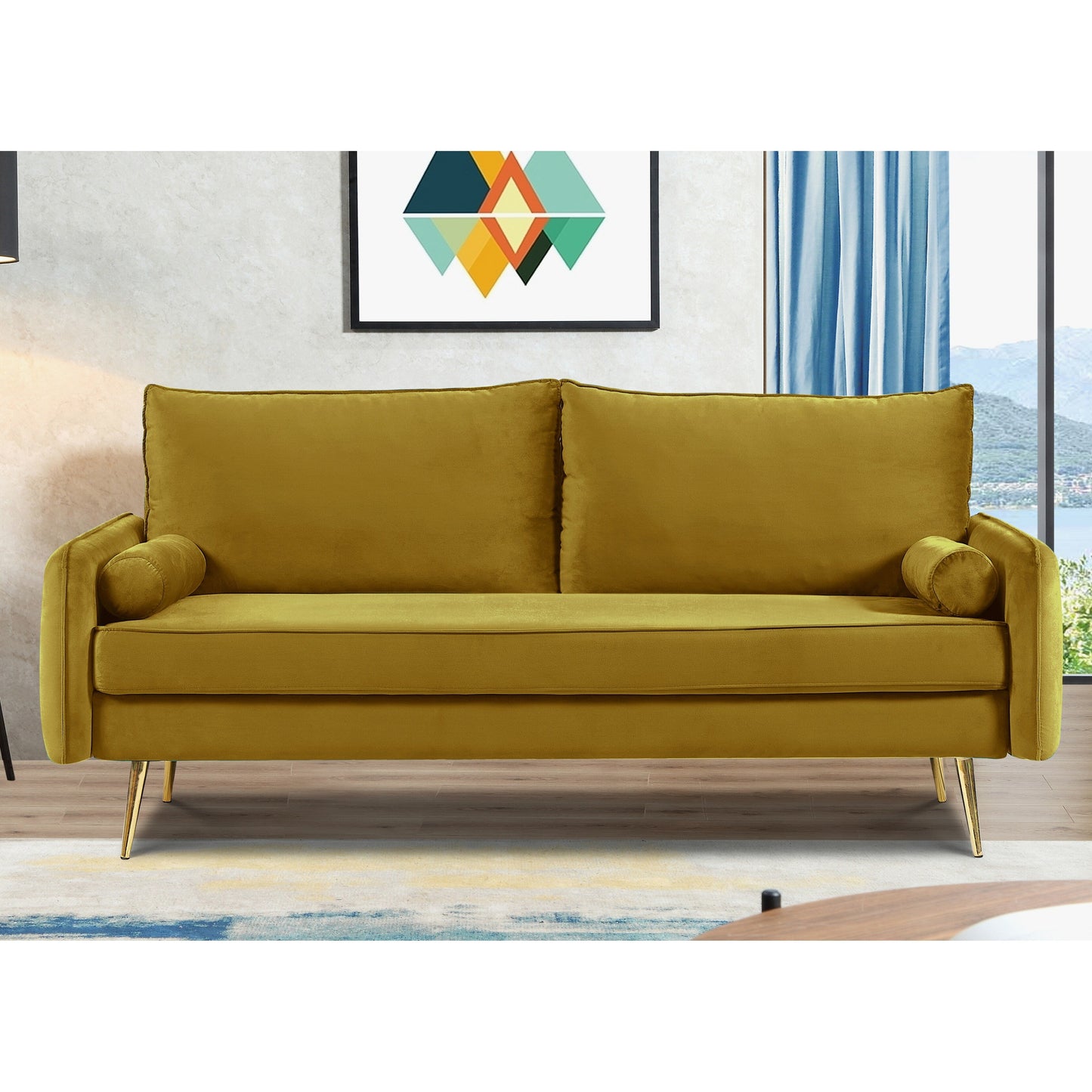 Villeda 70''W Polyester Square Arms Sofa