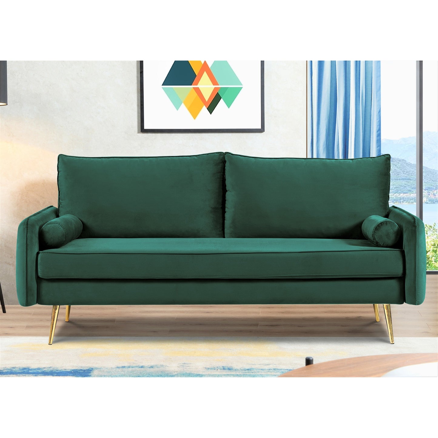 Villeda 70''W Polyester Square Arms Sofa