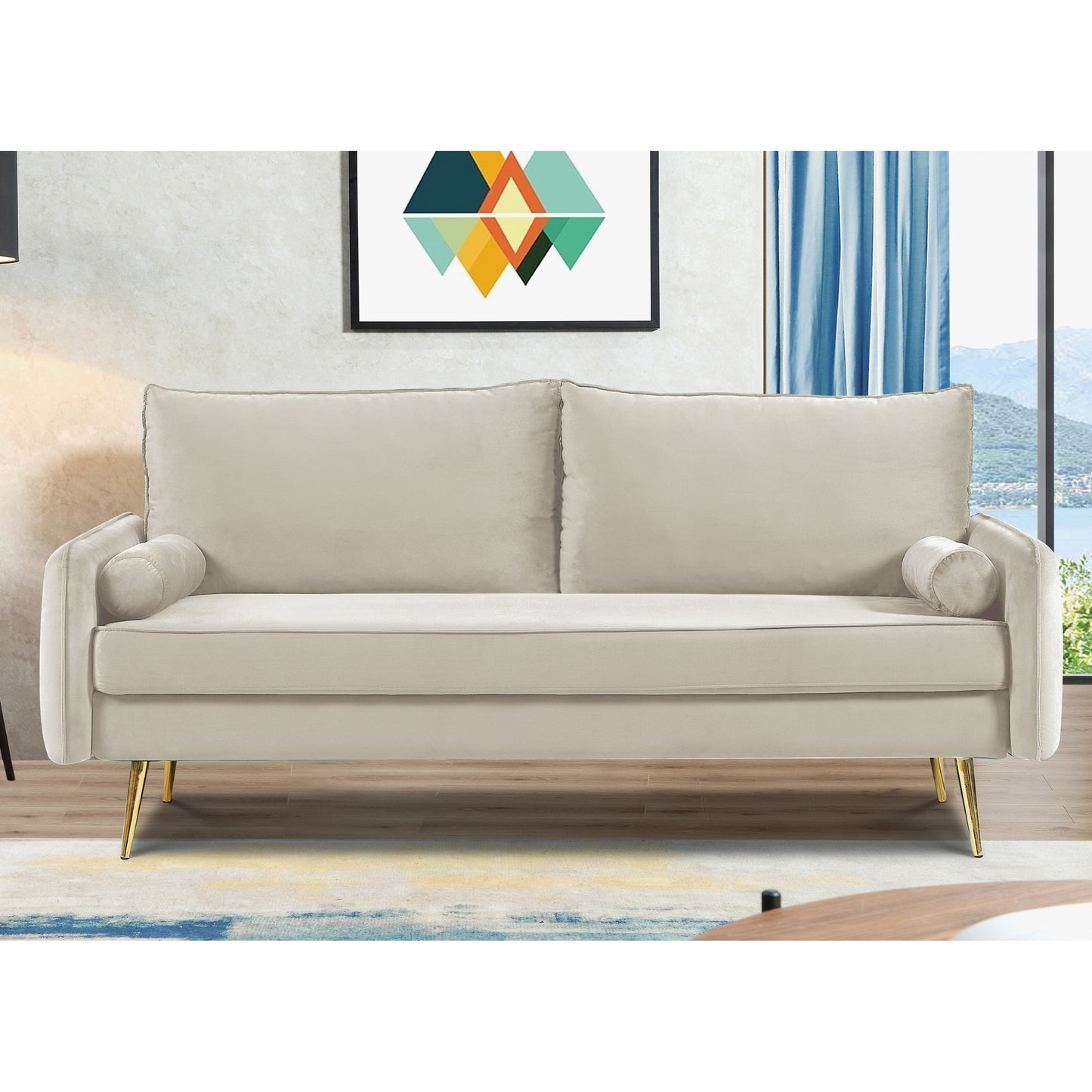 Villeda 70''W Polyester Square Arms Sofa