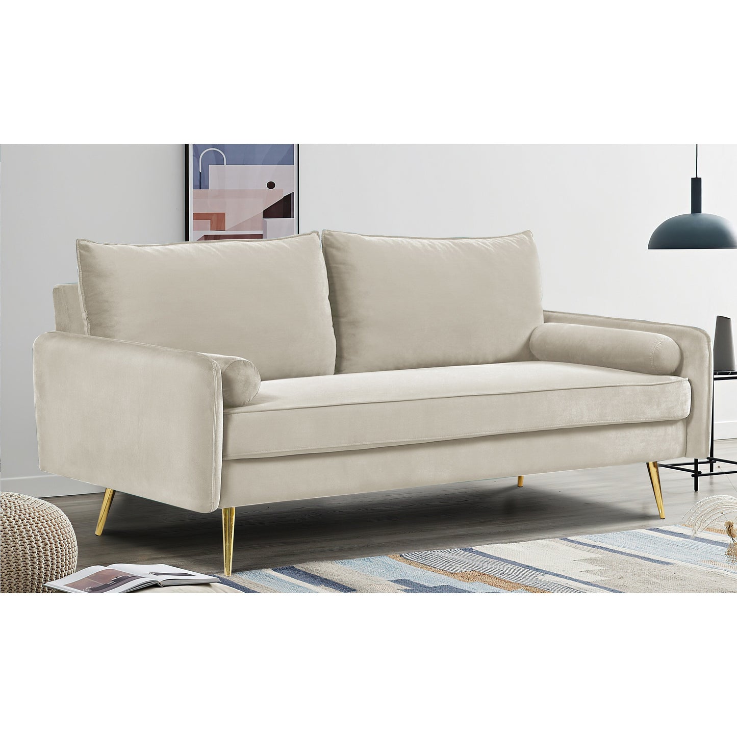 Villeda 70''W Polyester Square Arms Sofa