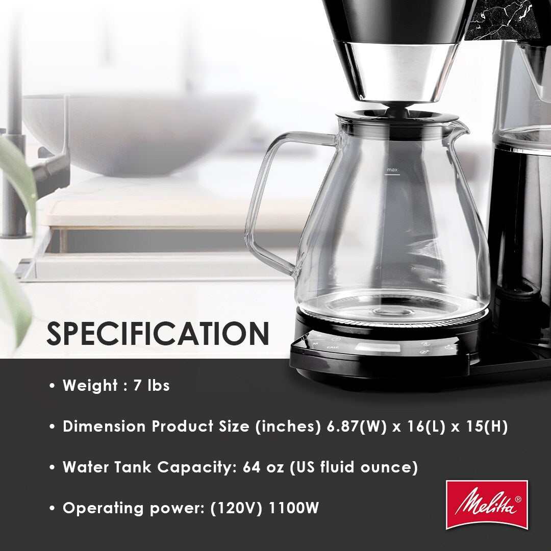 Vision 12-Tassen-Luxus-Filterkaffeemaschine mit drehbarem Armaturenbrett