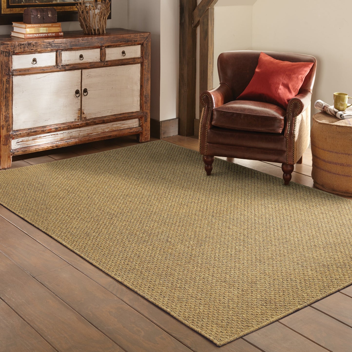 Vista Home Kauai Tonal Basket Weave Teppich für drinnen und draußen.
