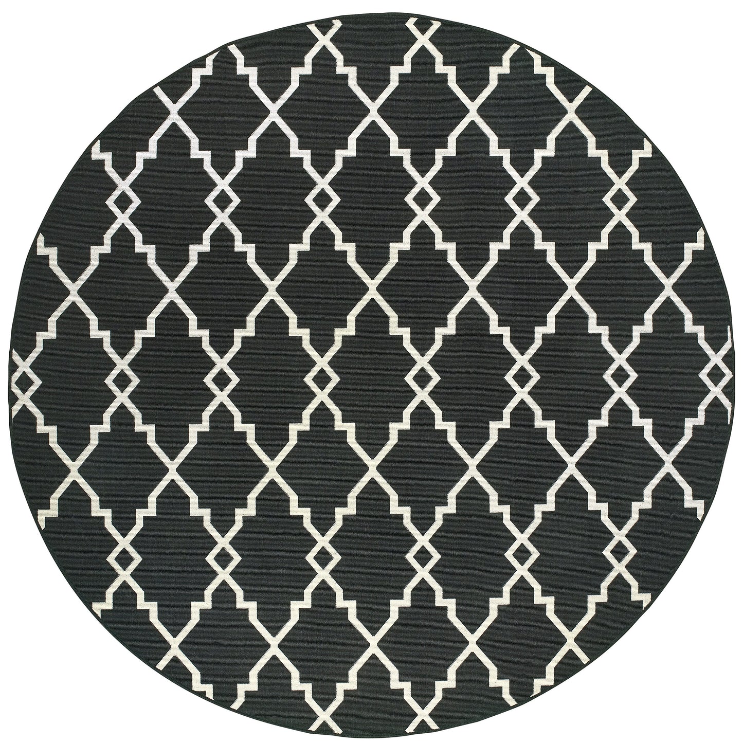 Vista Home Malta Lattice Schwarz/Off-White Teppich für drinnen und draußen.