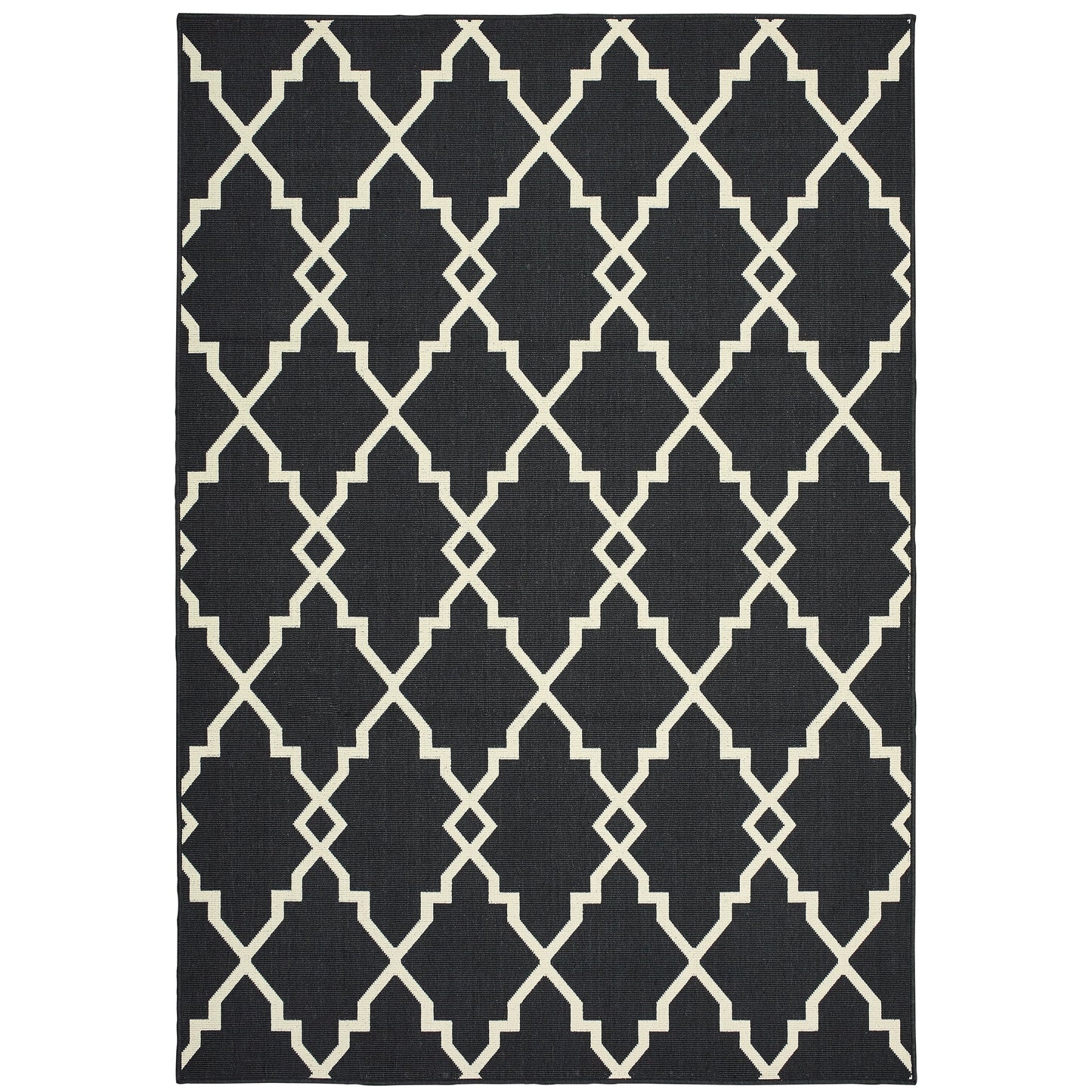 Vista Home Malta Lattice Schwarz/Off-White Teppich für drinnen und draußen.
