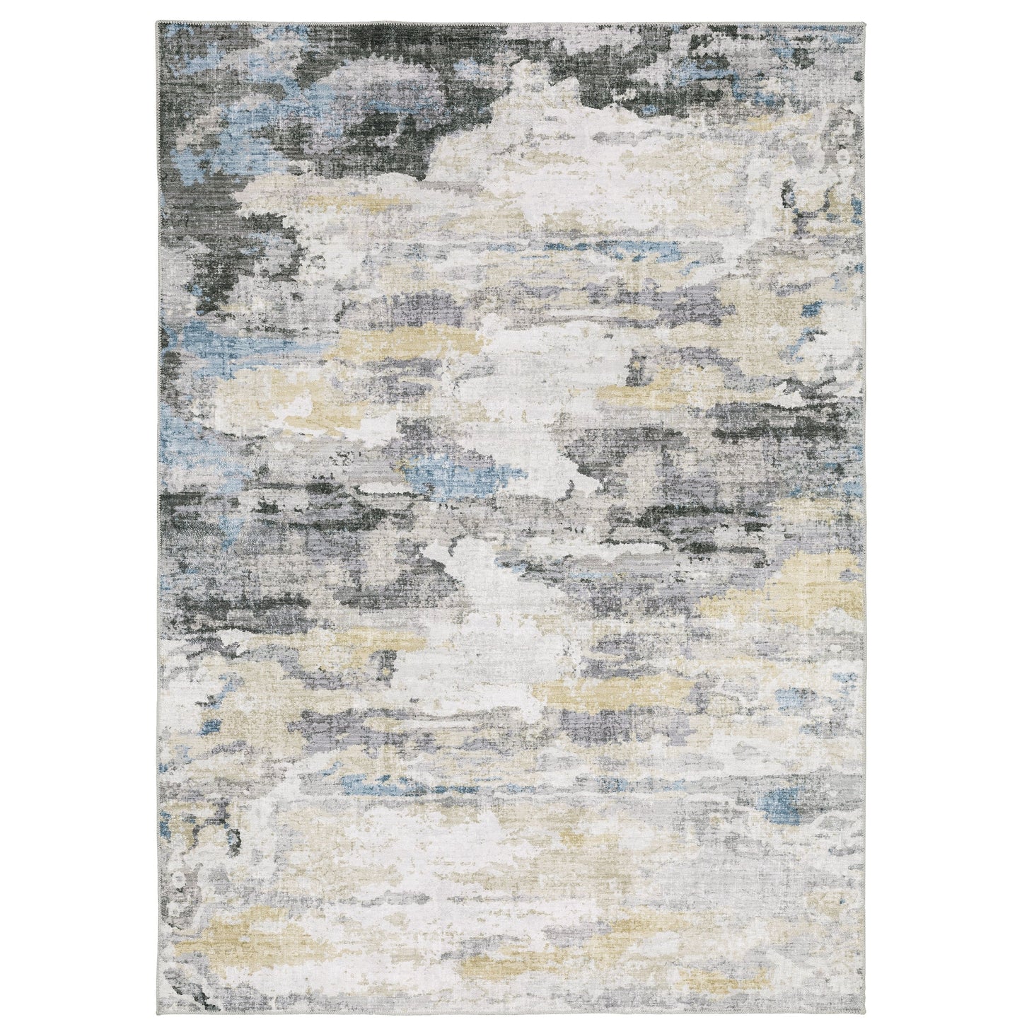 Vista Home Marissa, waschbarer abstrakter Teppich für den Innenbereich, Grau/Blau