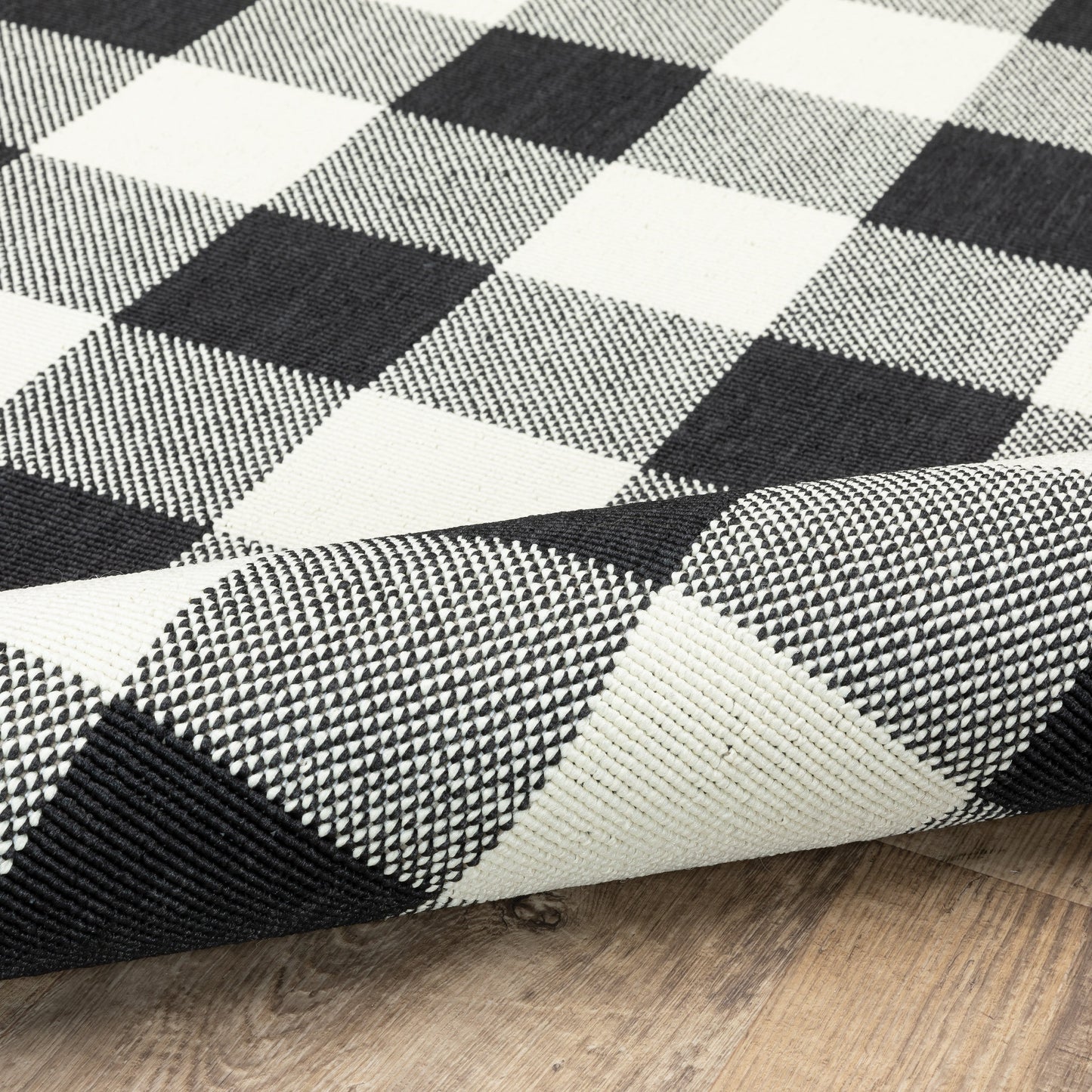 Vista Home Malta Gingham Check Teppich für drinnen und draußen