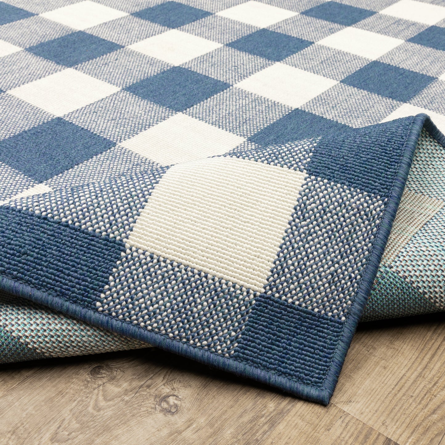 Vista Home Malta Gingham Check Teppich für drinnen und draußen