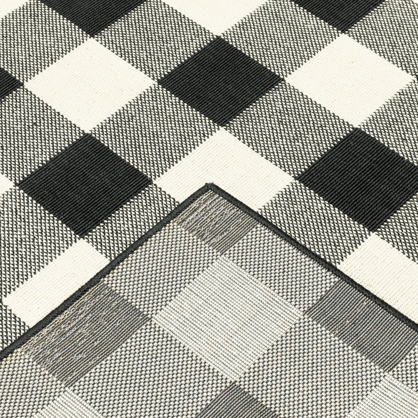 Vista Home Malta Gingham Check Teppich für drinnen und draußen