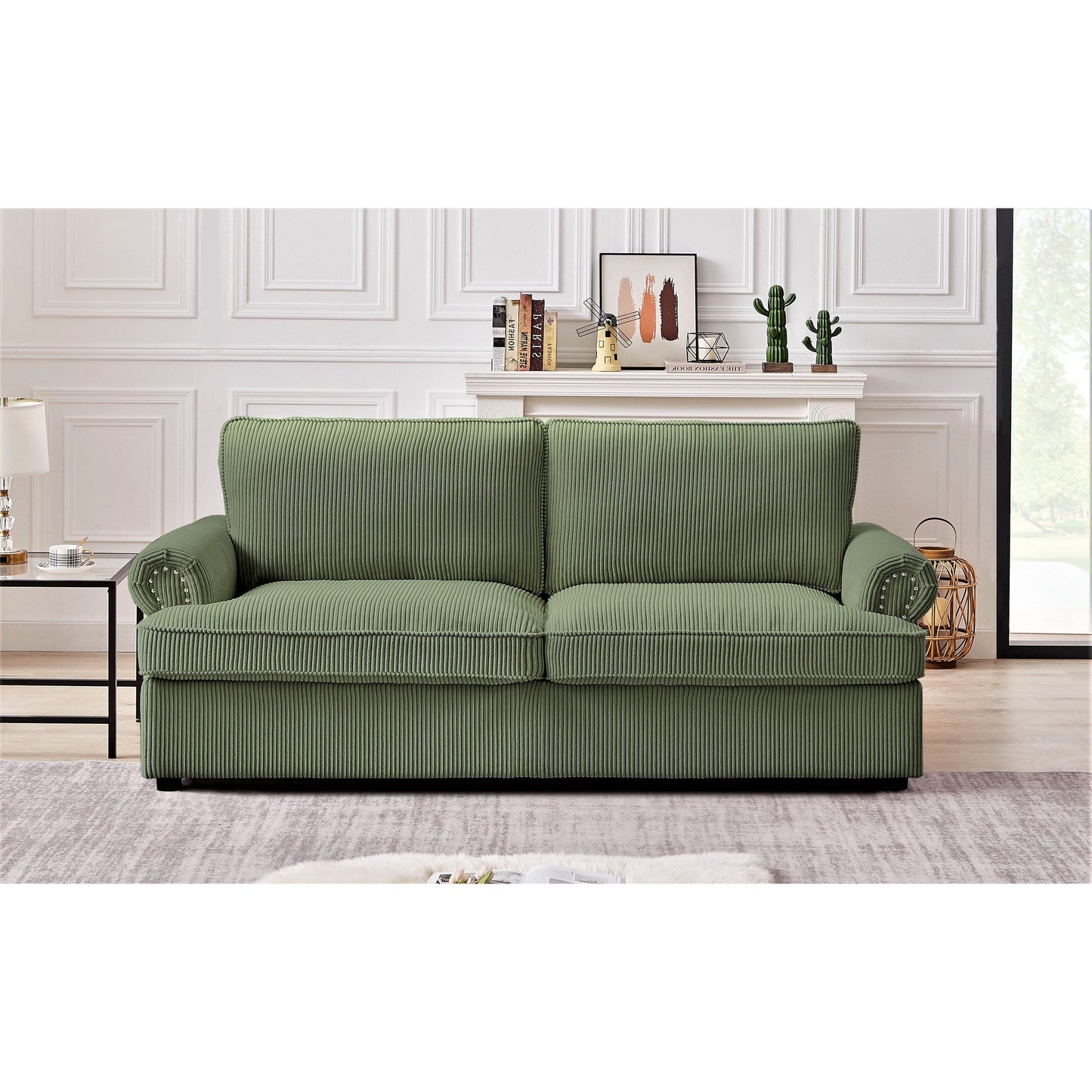 Viviana 76 inch Polyester Round Arm Sleeper Sofa