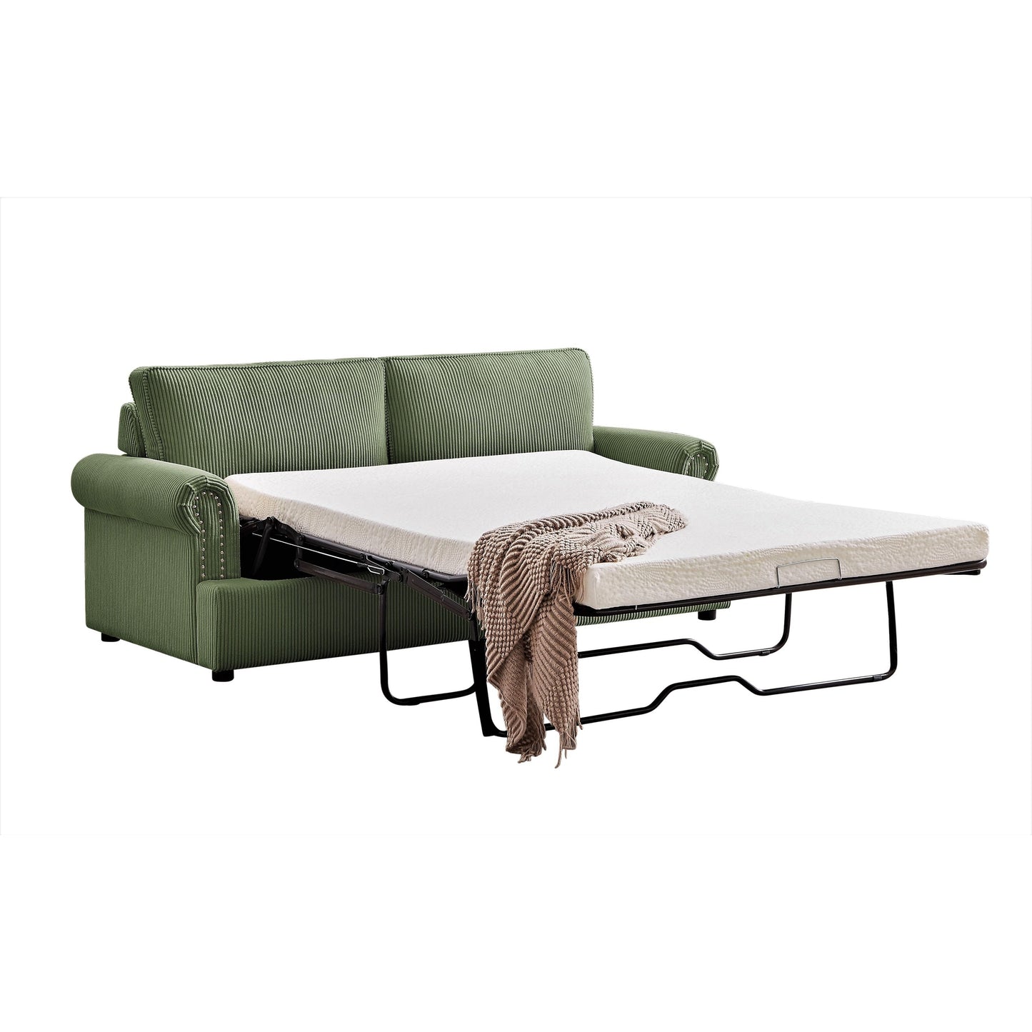 Viviana 76 inch Polyester Round Arm Sleeper Sofa