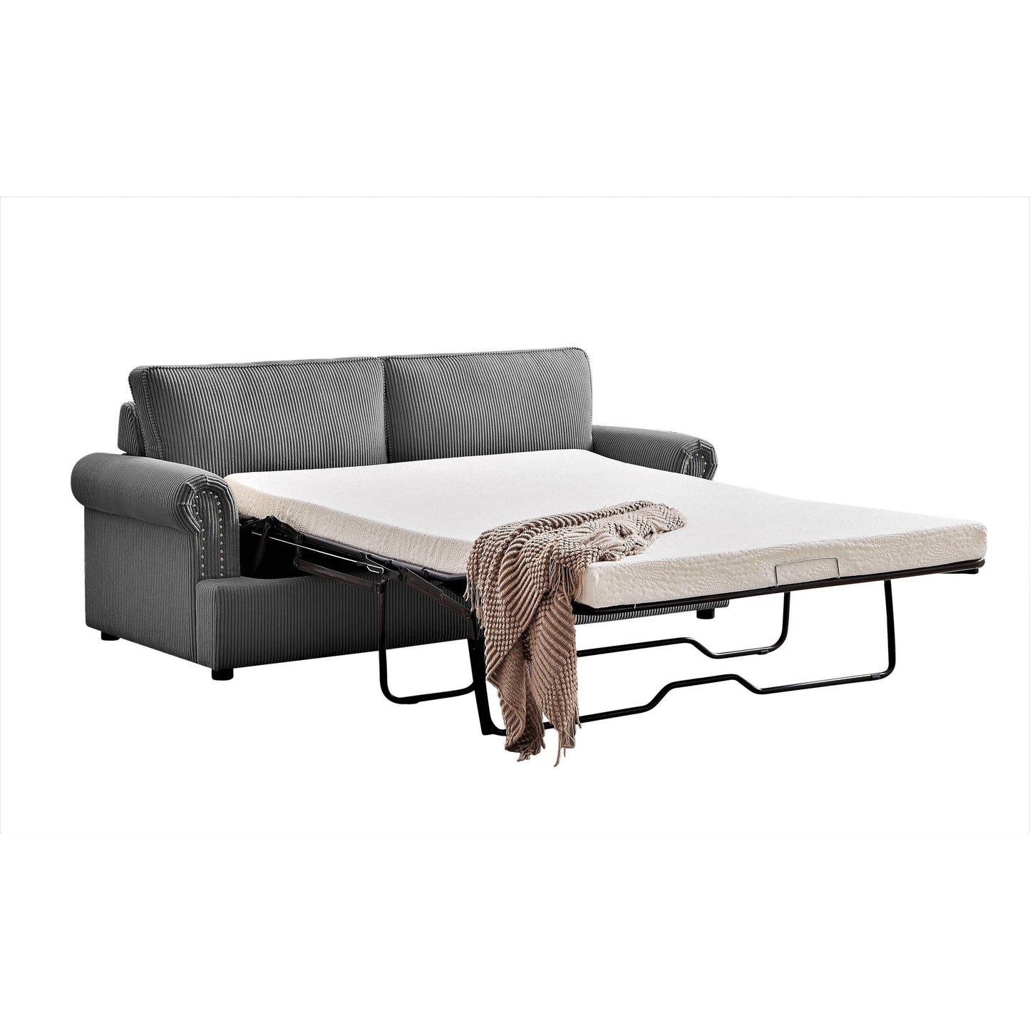 Viviana 76 inch Polyester Round Arm Sleeper Sofa