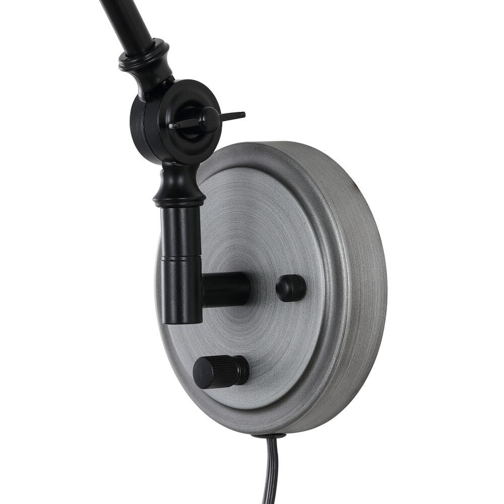 WINGBO Industrielle Wandleuchte mit Schwenkarm und Metallschirm, 2er-Pack...