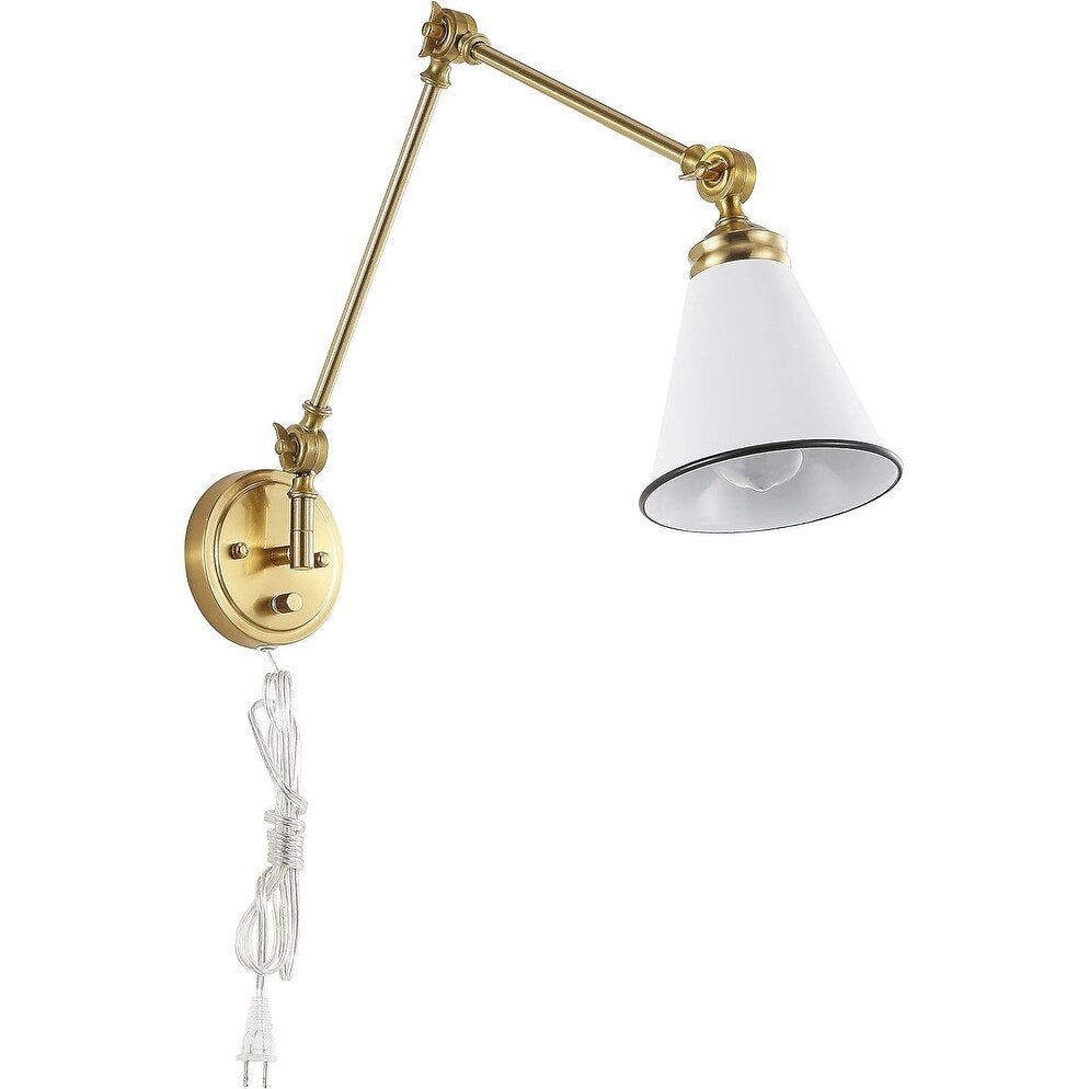 WINGBO Industrielle Wandleuchte mit Schwenkarm und Metallschirm, 2er-Pack...
