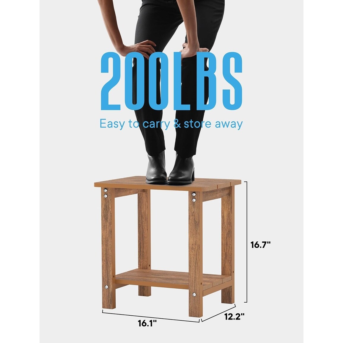 WINSOON Allwetter-Beistelltische für den Außenbereich, HIPS, 2-stufige Adirondack-Tische, 45,7 cm