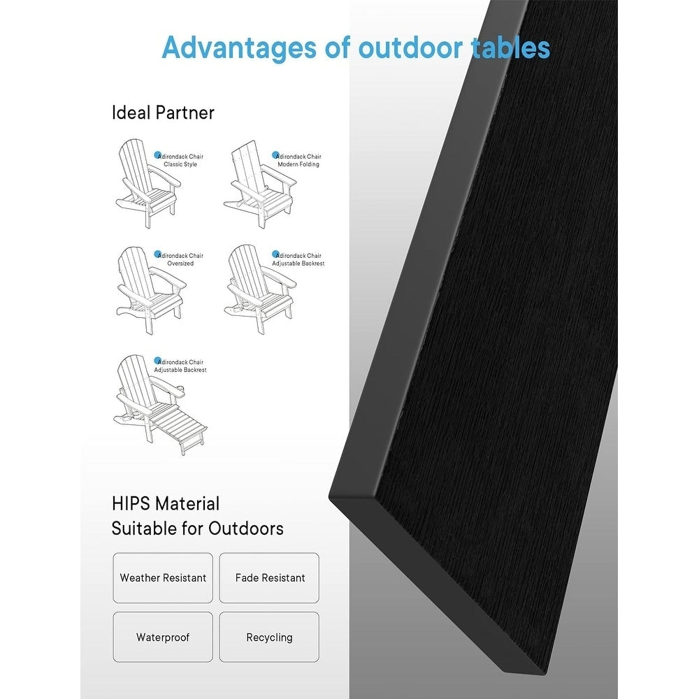 WINSOON Allwetter-Beistelltische für den Außenbereich, HIPS, 2-stufige Adirondack-Tische, 45,7 cm