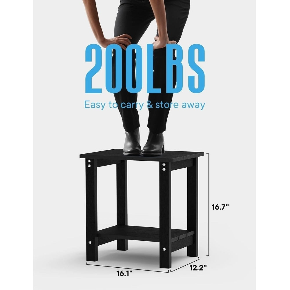 WINSOON Allwetter-Beistelltische für den Außenbereich, HIPS, 2-stufige Adirondack-Tische, 45,7 cm