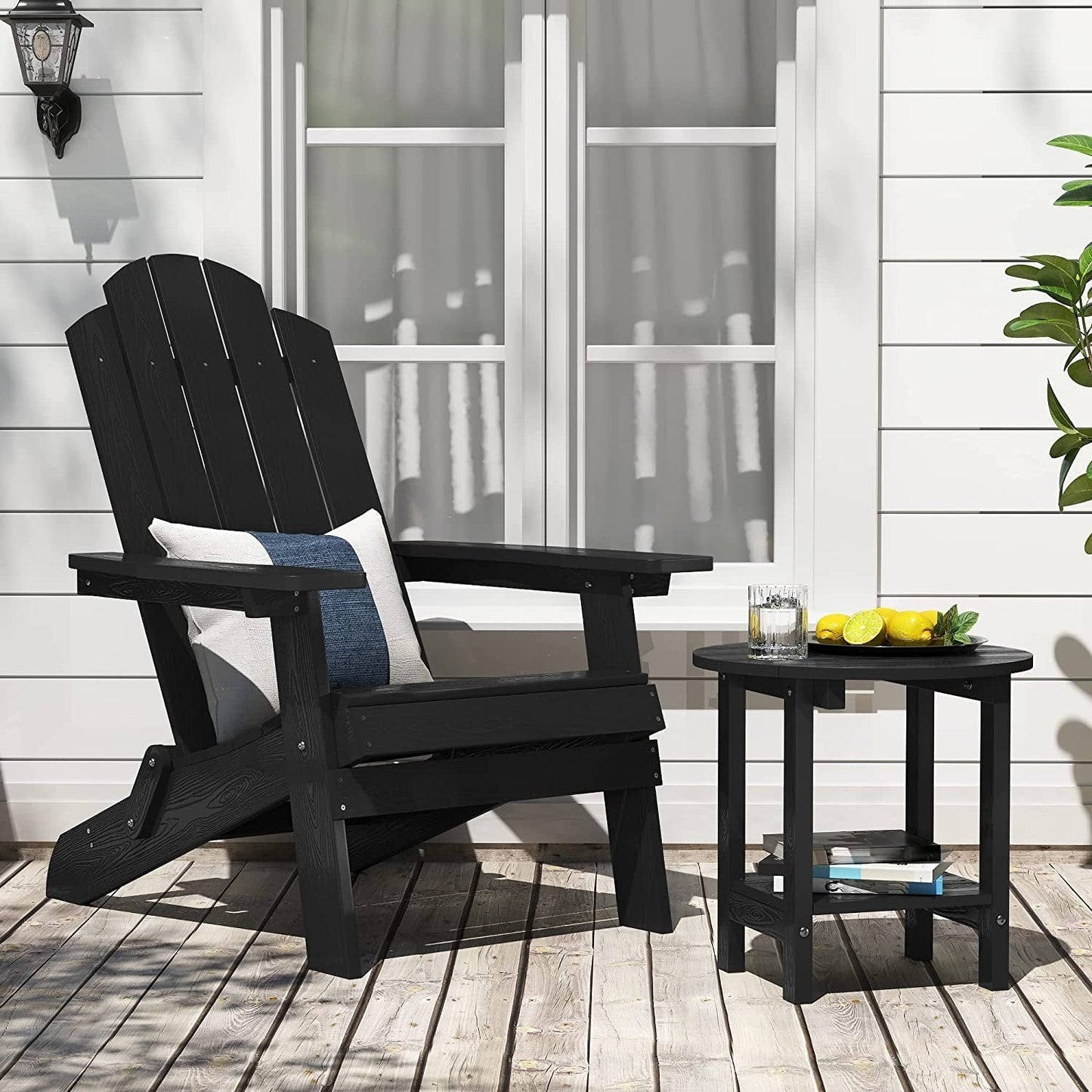 WINSOON Allwetter-Beistelltische für den Außenbereich, HIPS, 2-stufige Adirondack-Tische, 45,7 cm