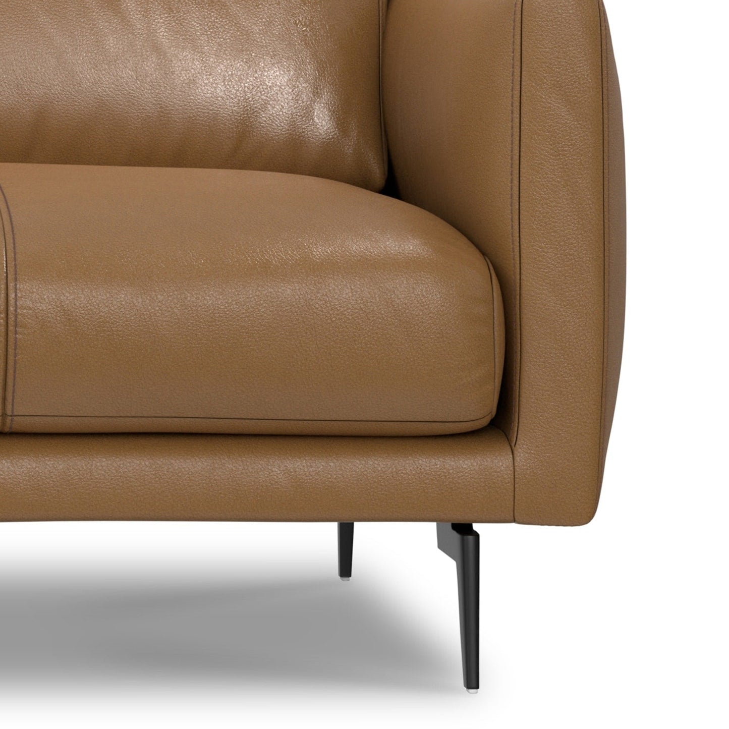 WYNDENHALL Danbury Modern Mid-Century 81 Wide Sofa in Genuine Leather