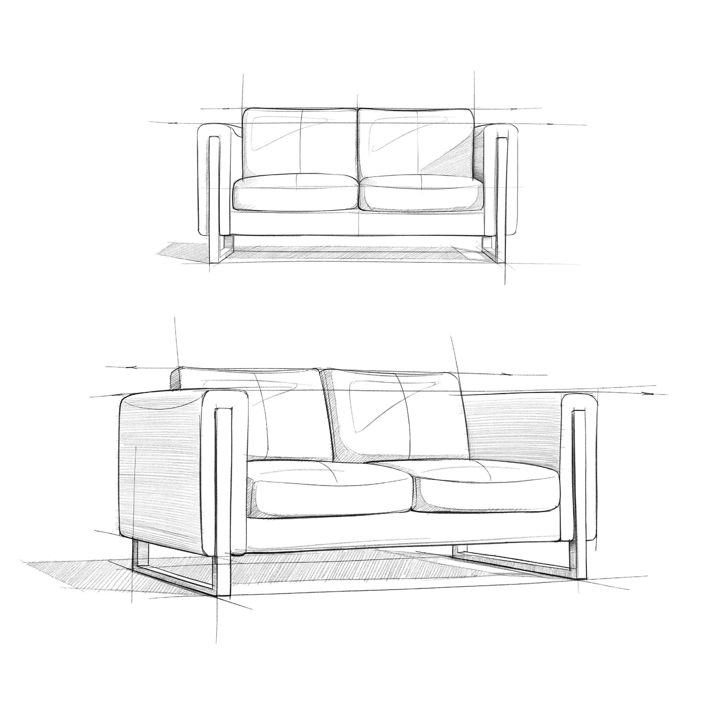 WYNDENHALL Hillcrest Modern, Contemporary 62 inch Wide Sofa in Genuine Leather