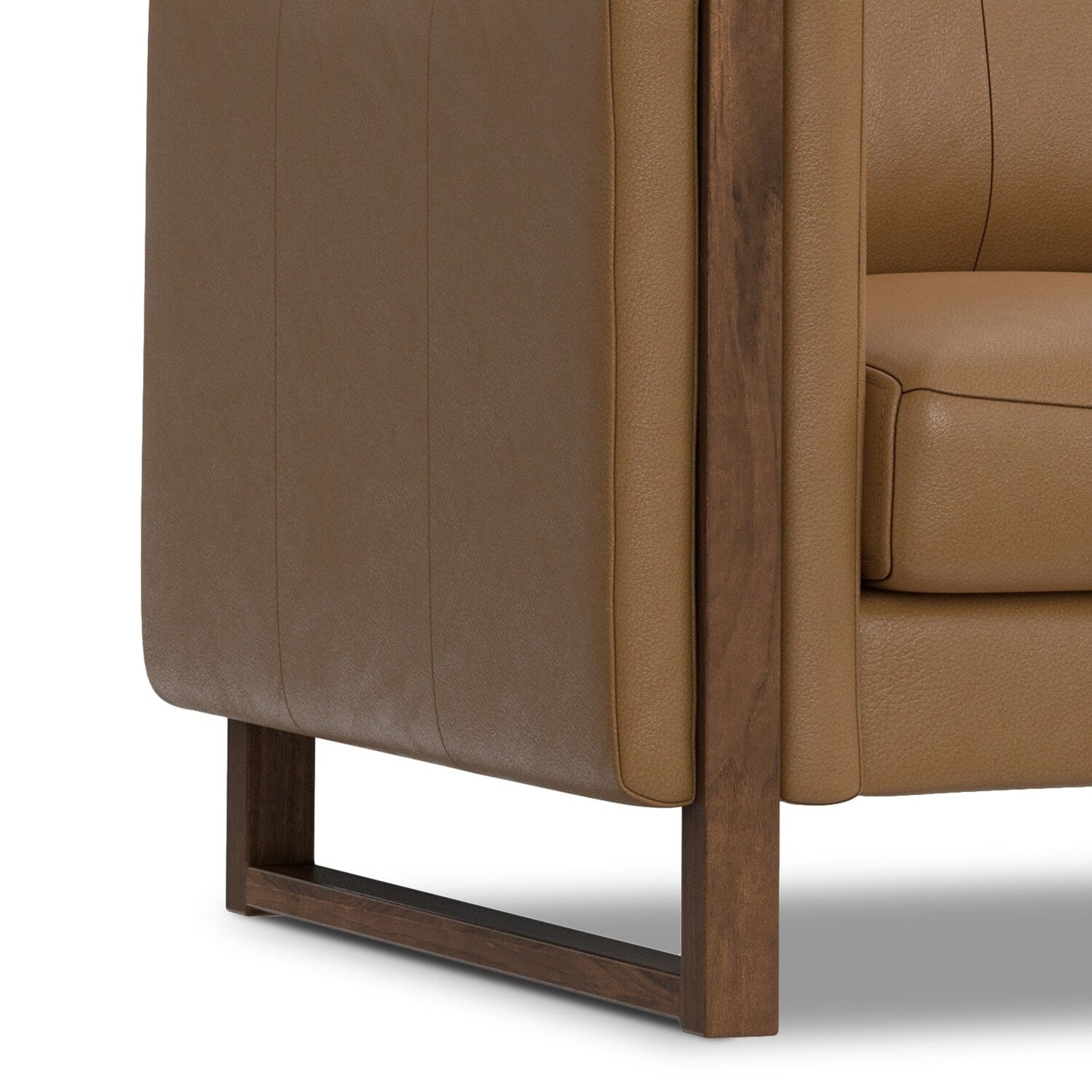 WYNDENHALL Hillcrest Modern, Contemporary 62 inch Wide Sofa in Genuine Leather
