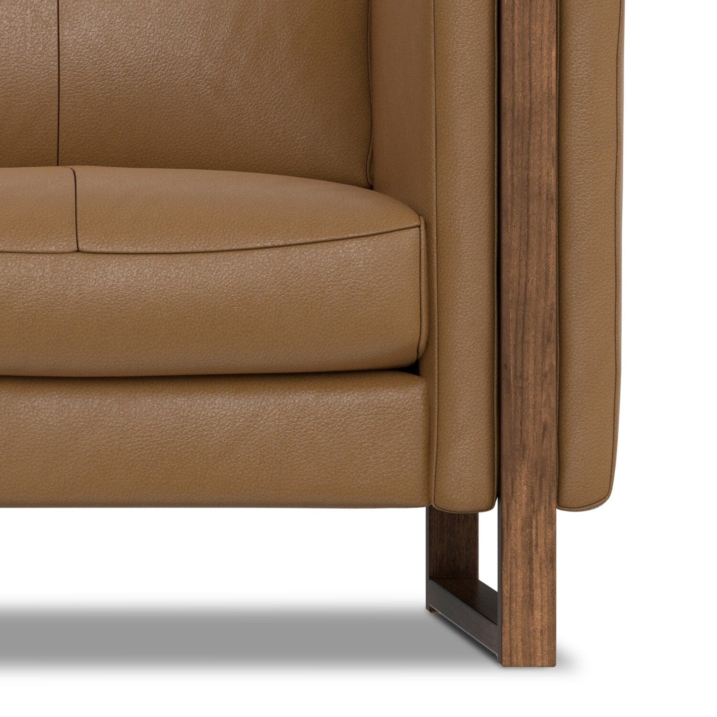 WYNDENHALL Hillcrest Modern, Contemporary 62 inch Wide Sofa in Genuine Leather