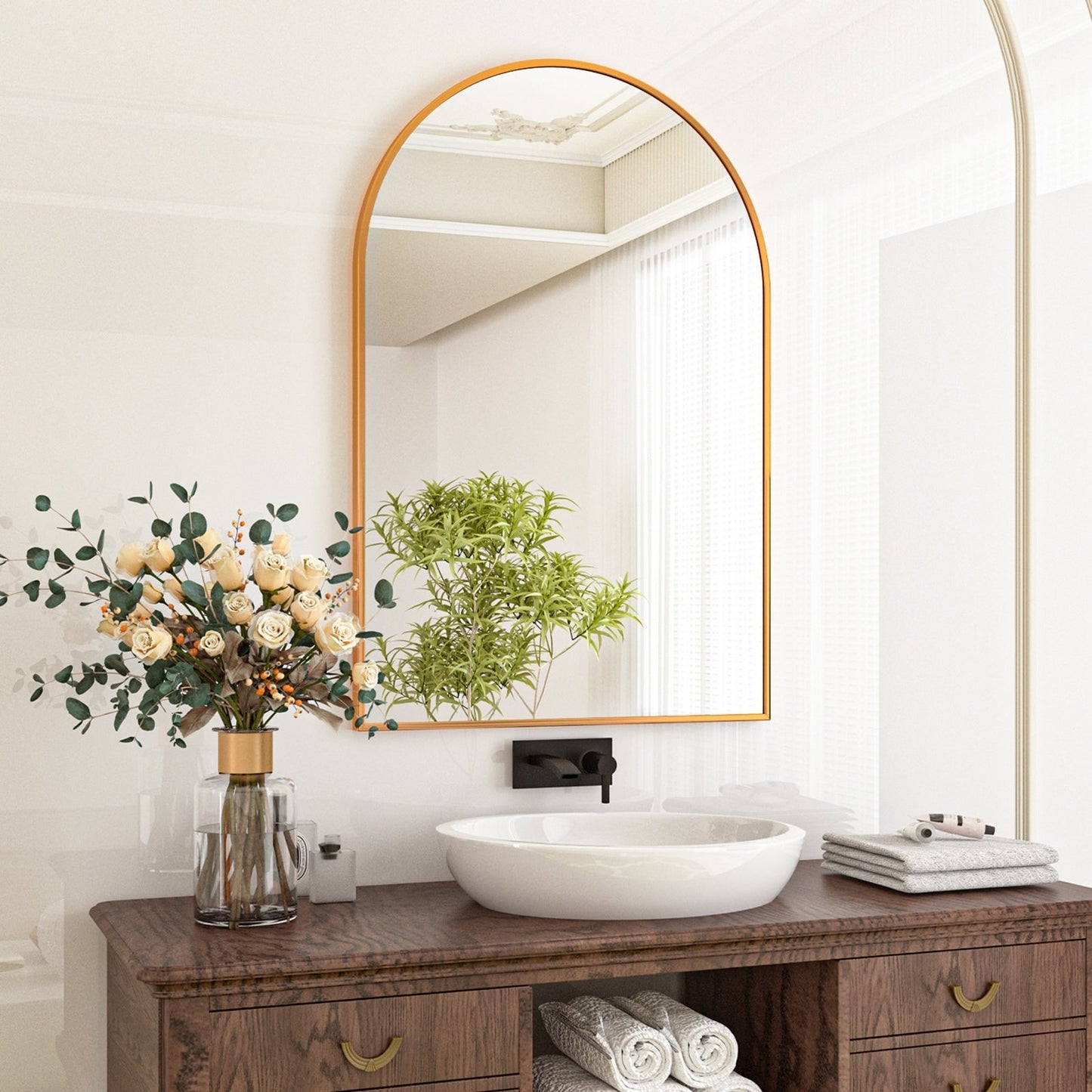 YVANLA Arch Badezimmer-Kosmetikspiegel zur Wandmontage