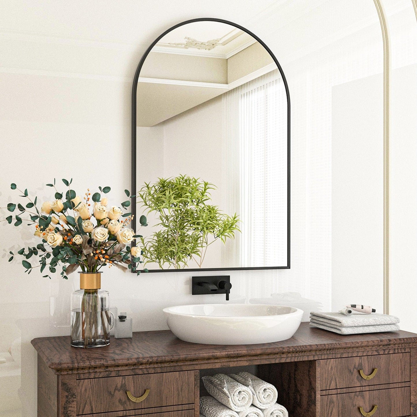 YVANLA Arch Badezimmer-Kosmetikspiegel zur Wandmontage