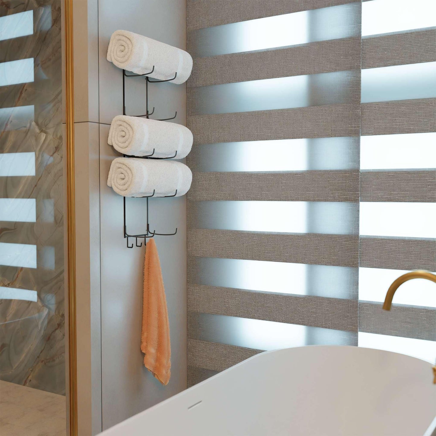 Wallniture Boto Handtuchhalter, rustikale Wanddekoration, Badezimmer-Organizer