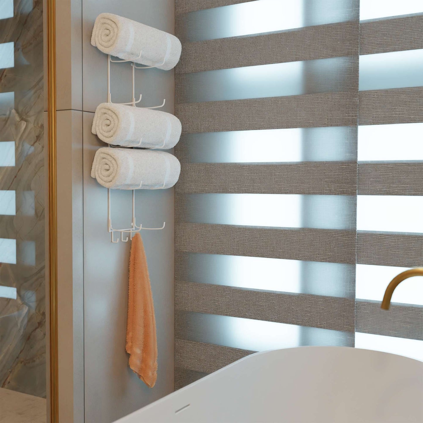 Wallniture Boto Handtuchhalter, rustikale Wanddekoration, Badezimmer-Organizer