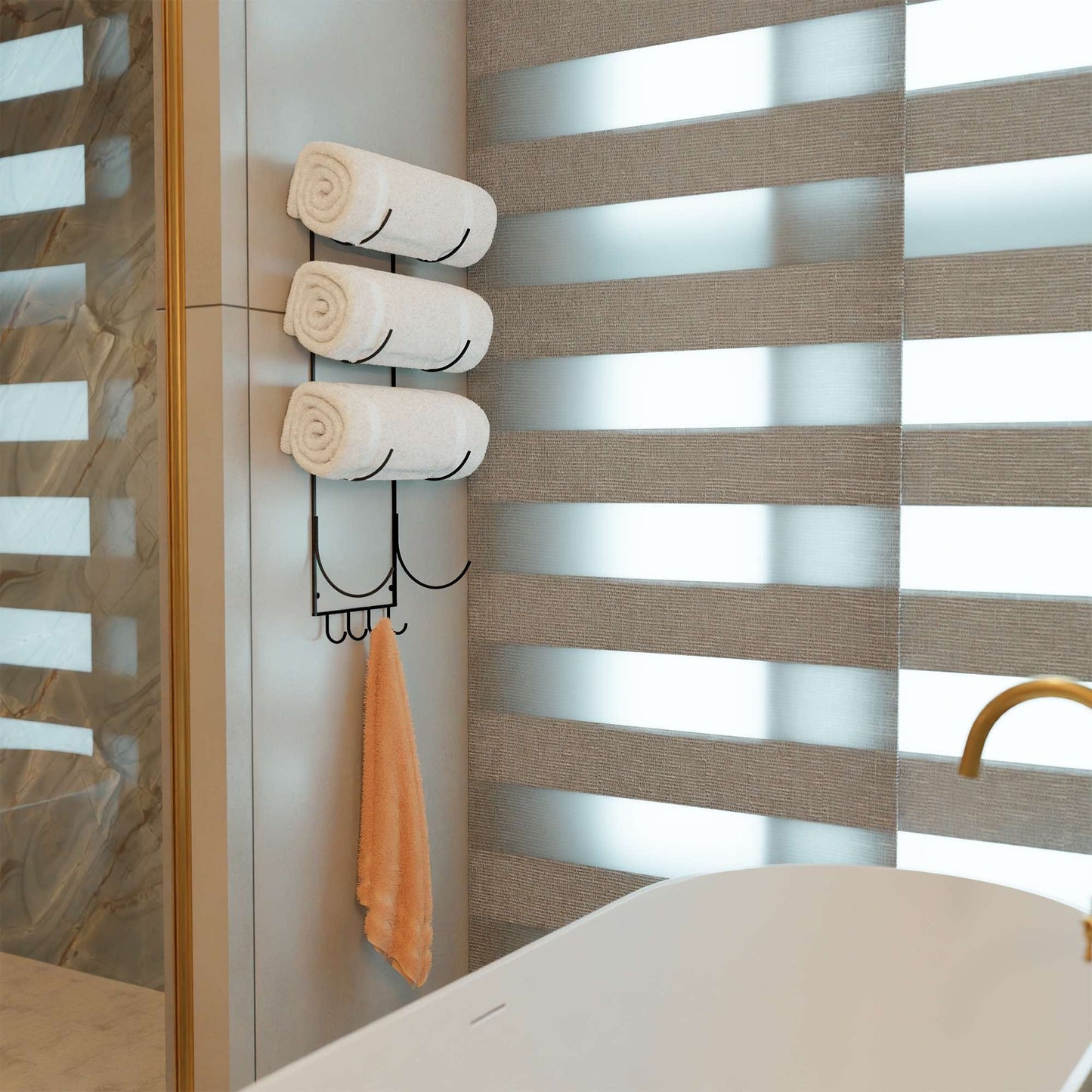 Wallniture Boto Handtuchhalter, rustikale Wanddekoration, Badezimmer-Organizer