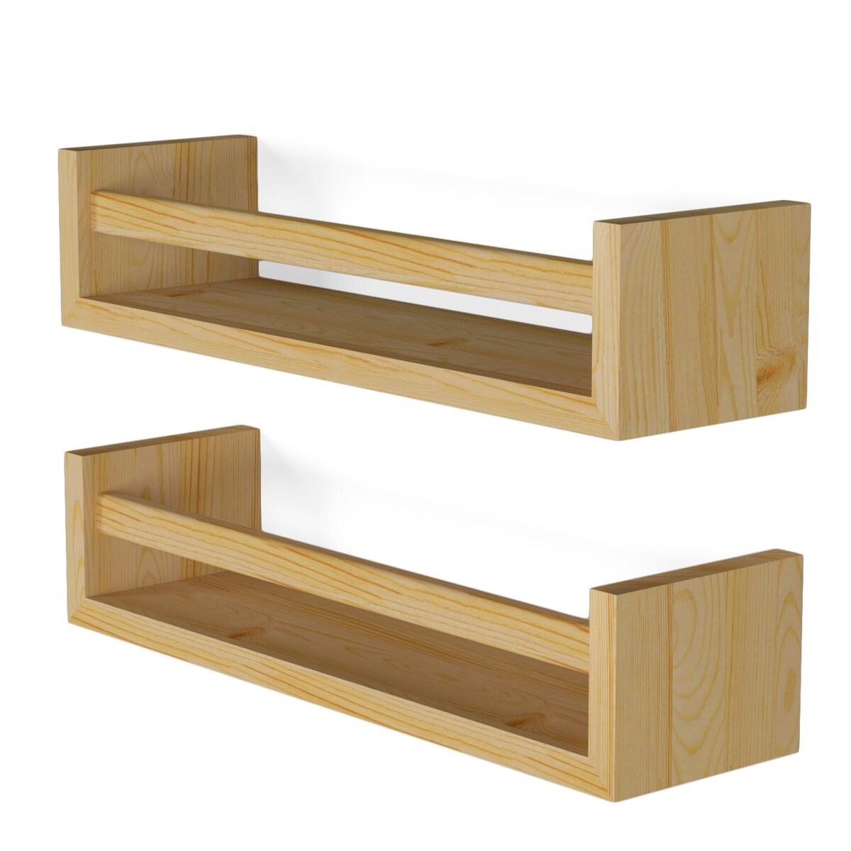 Wallniture Elba Wandregale für Kinder, Aufbewahrung für Spielzeug, Bücherregal aus Holz, 2er-Set – N/A