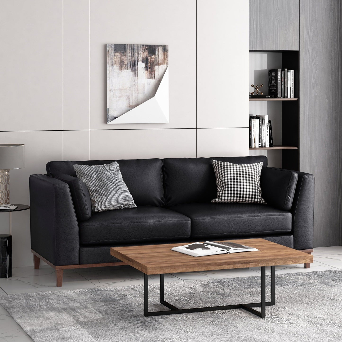 Warbler Faux Leather 3 Seater Sofa by Christopher Knight Home