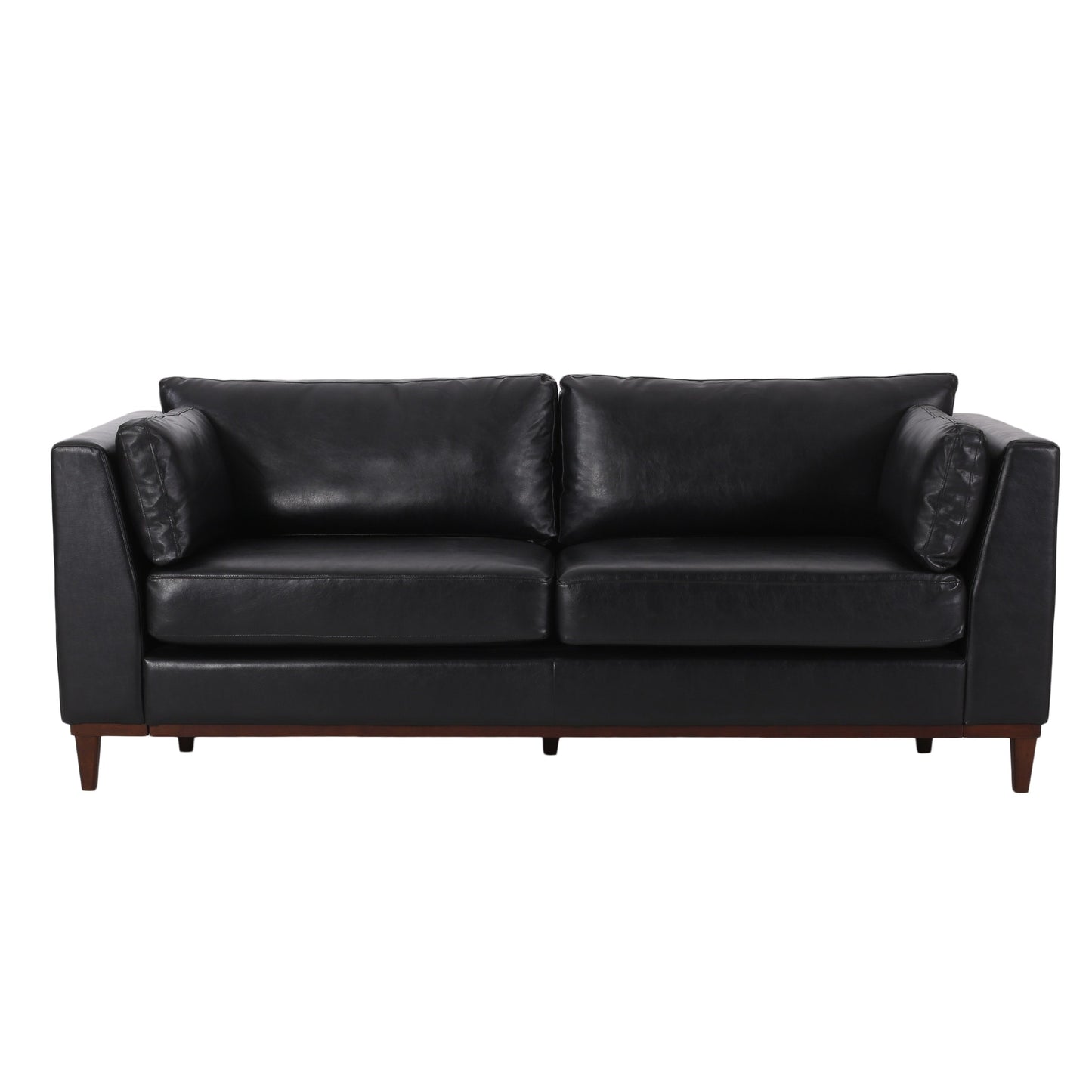 Warbler Faux Leather 3 Seater Sofa by Christopher Knight Home