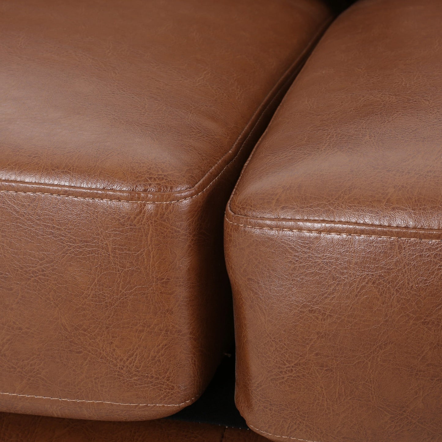 Warbler Faux Leather 3 Seater Sofa by Christopher Knight Home
