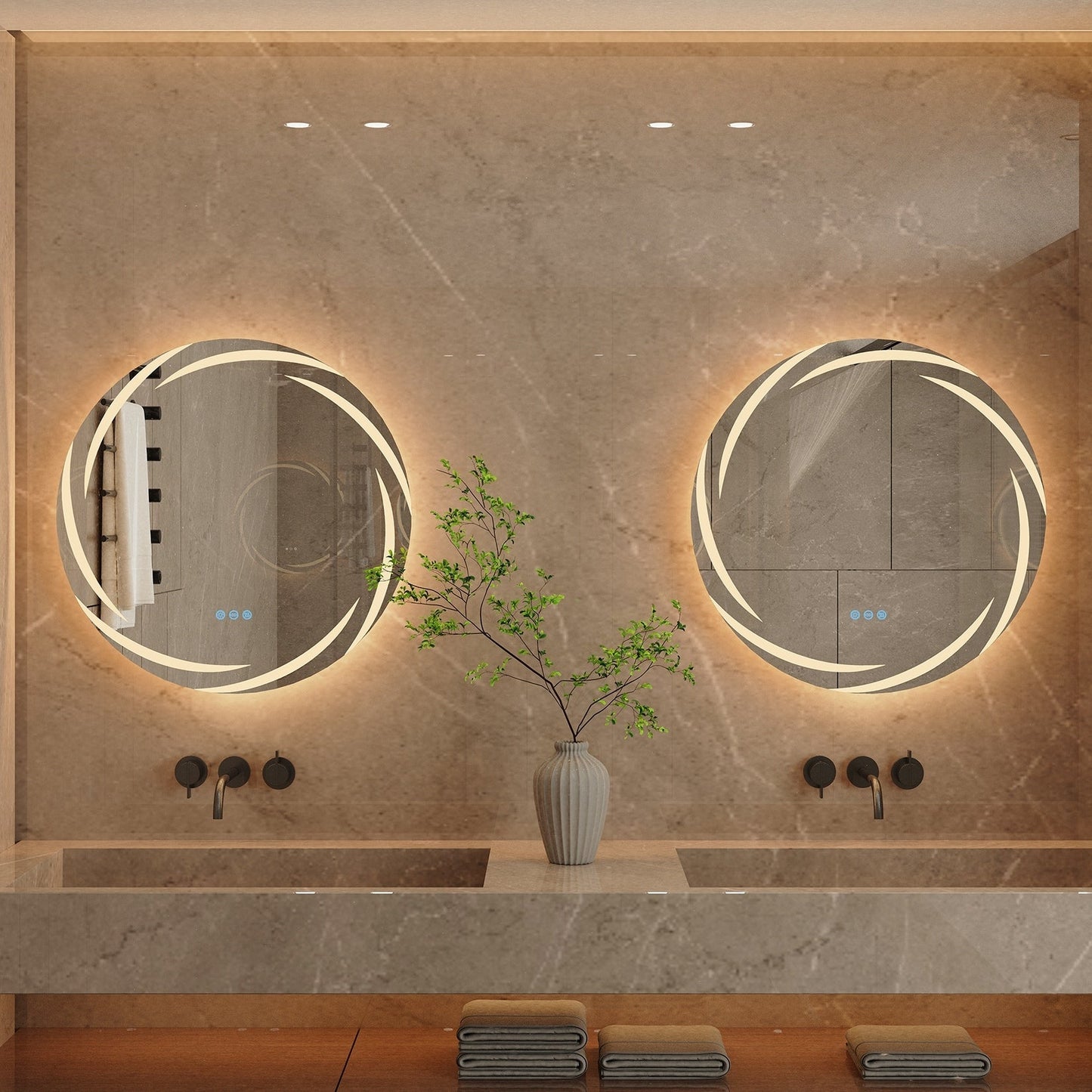 Wasserdichter LED-Touch-Licht-Badezimmerspiegel Anti-Beschlag-Waschtisch dimmbar