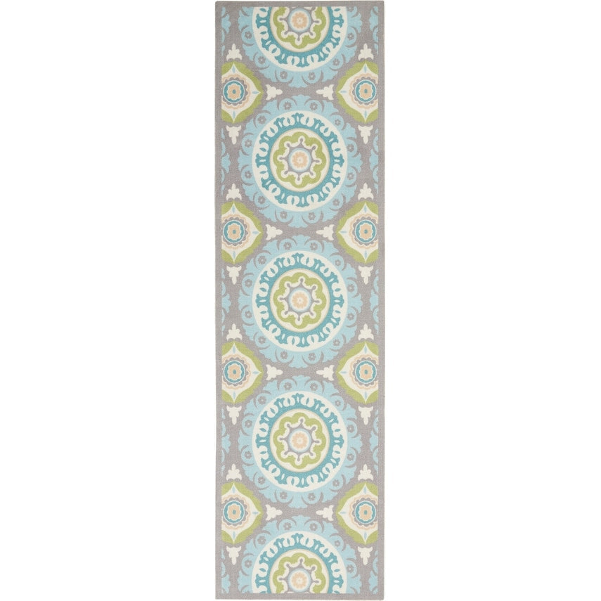 Waverly Sun N' Shade Indoor Outdoor Boho Medallion Area Teppich