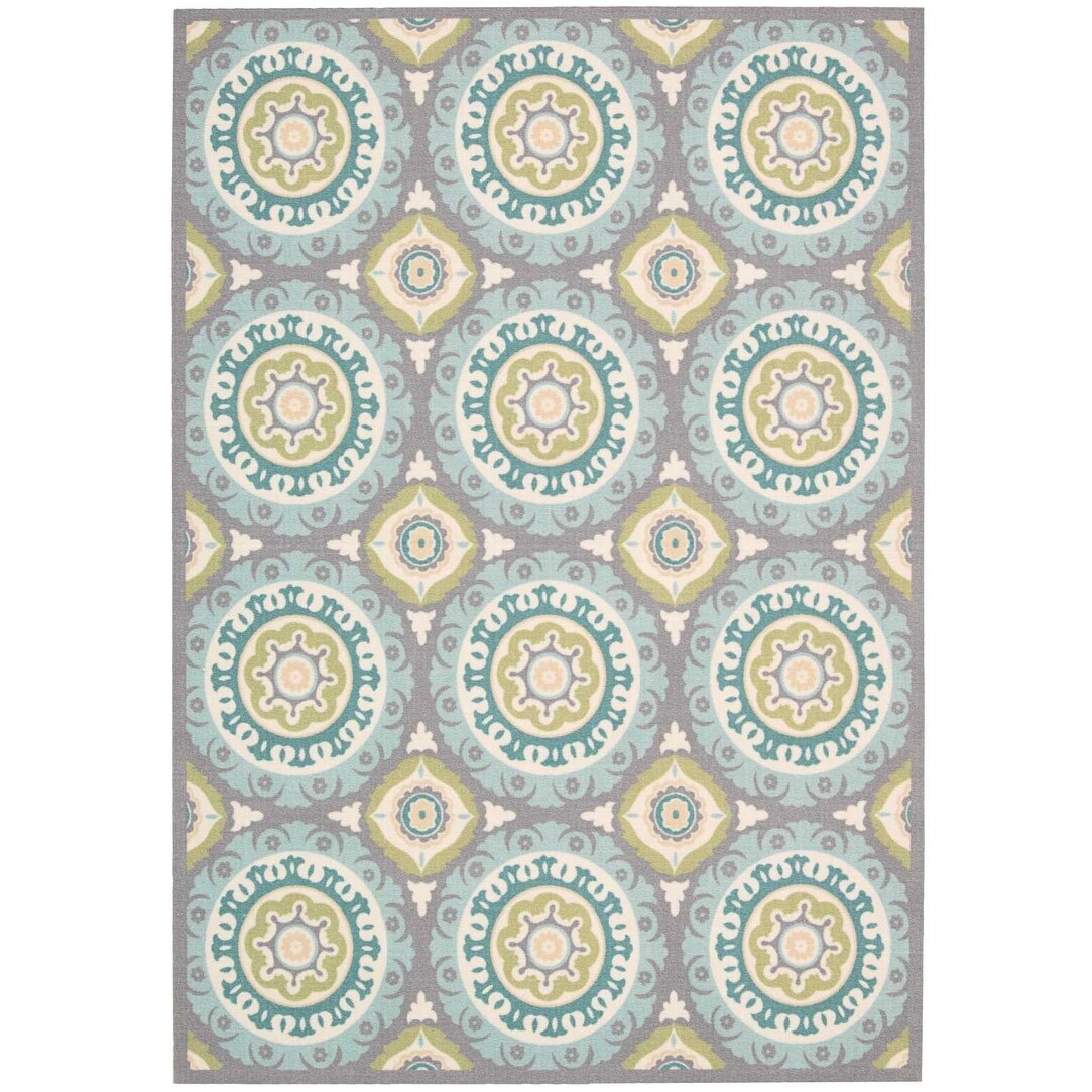 Waverly Sun N' Shade Indoor Outdoor Boho Medallion Area Teppich