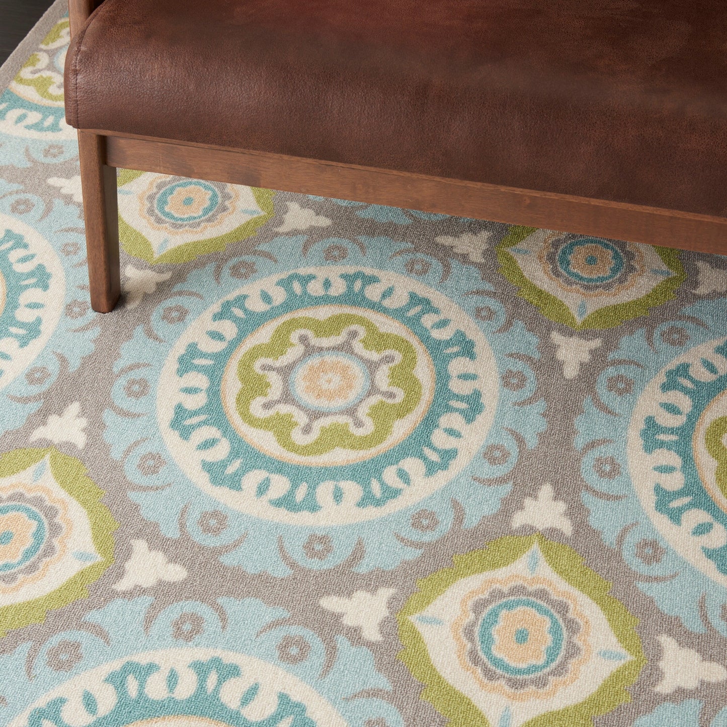 Waverly Sun N' Shade Indoor Outdoor Boho Medallion Area Teppich