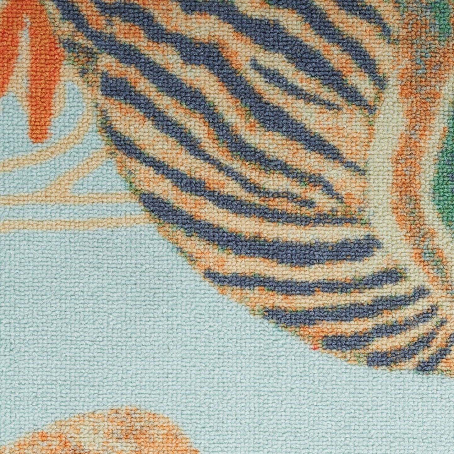 Waverly Sun & Shade Shore Thing Teppich für drinnen und draußen, tropische Muscheln, Blumenmuster