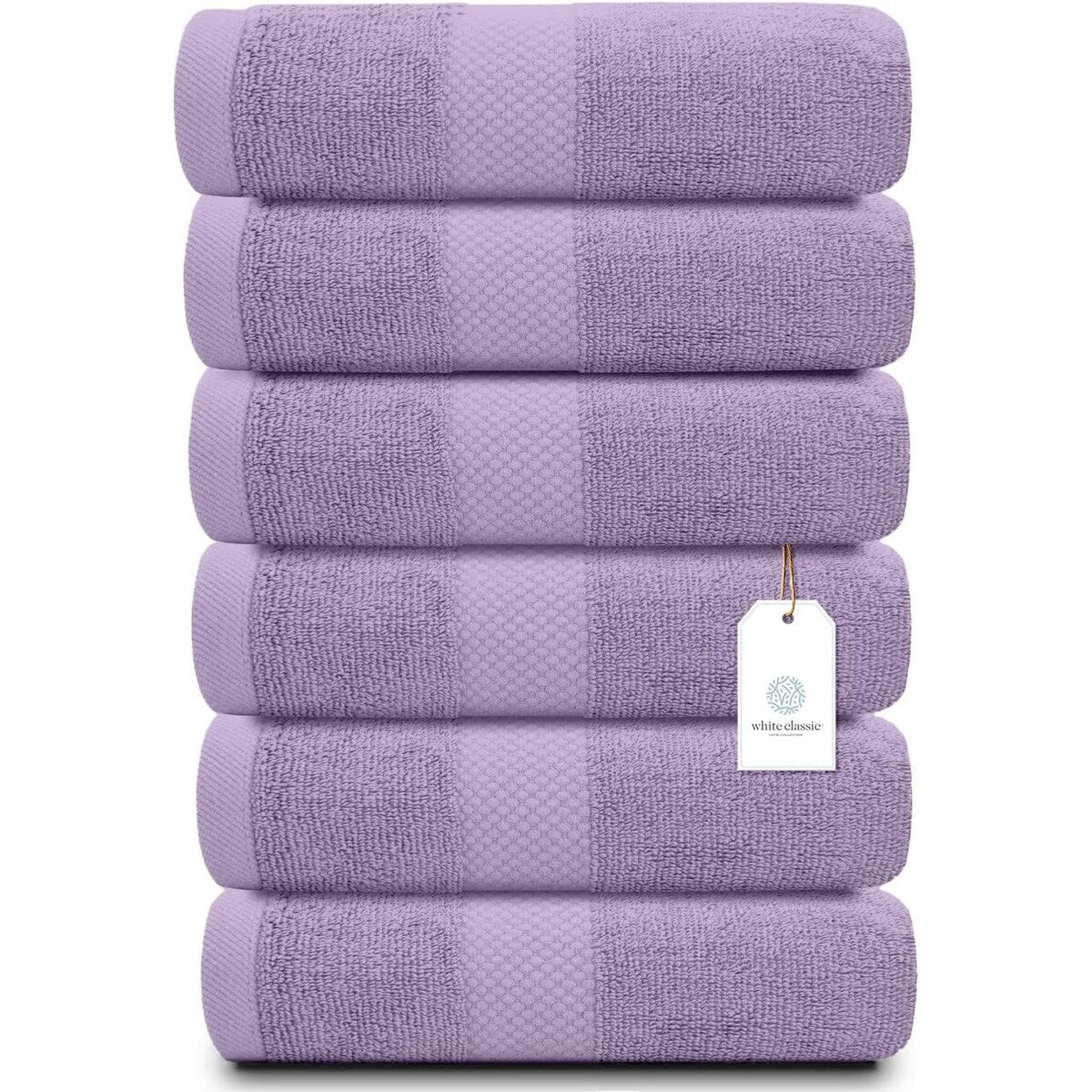 Weißes klassisches Luxus-Baumwollhandtuch 16x30 - 6er-Set