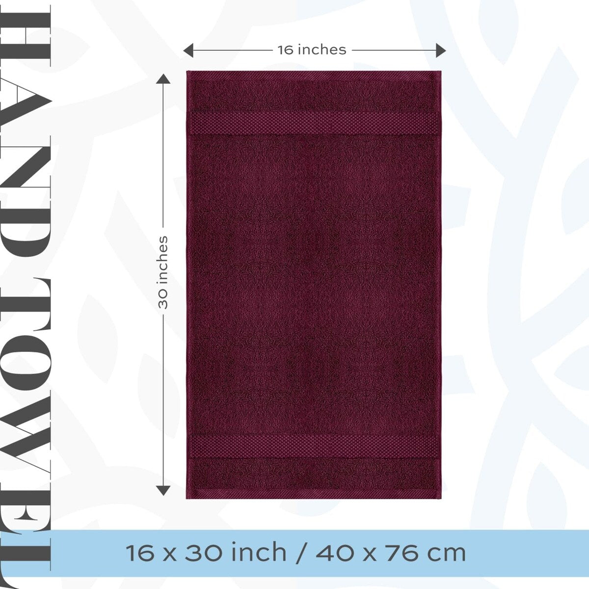 Weißes klassisches Luxus-Baumwollhandtuch 16x30 - 6er-Set