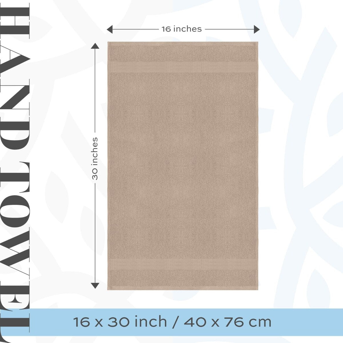 Weißes klassisches Luxus-Baumwollhandtuch 16x30 - 6er-Set