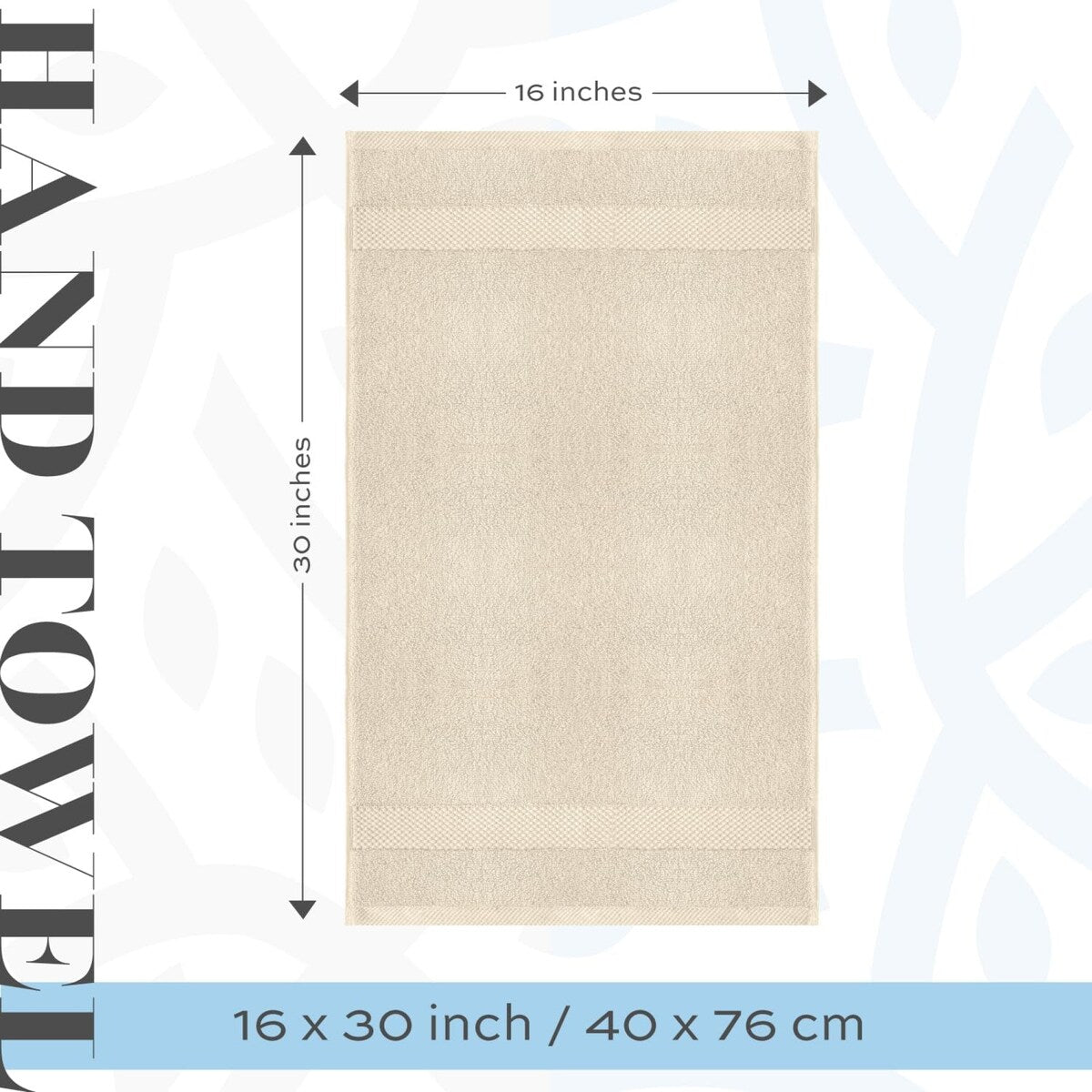 Weißes klassisches Luxus-Baumwollhandtuch 16x30 - 6er-Set