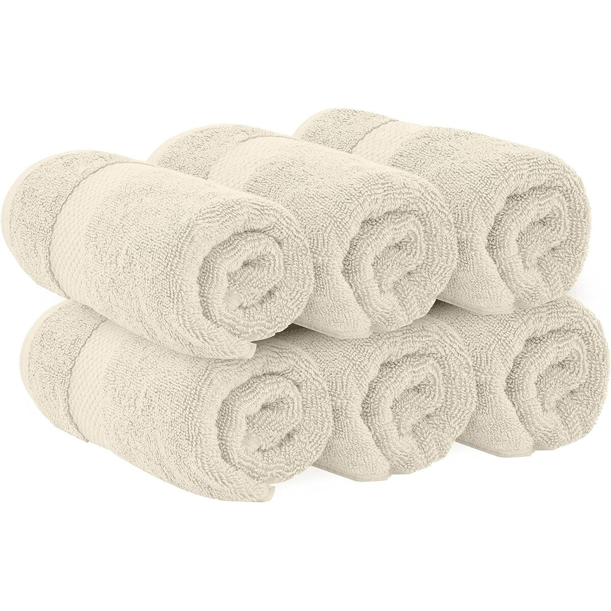 Weißes klassisches Luxus-Baumwollhandtuch 16x30 - 6er-Set